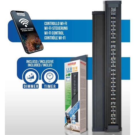 Lampada a Led 32 W Amtra System Fresh Wi-fi per acquari da 75 a 100 cm