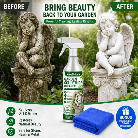 KineShineX Gartenreiniger (120 ml) entfernt Staub und Flecken von Statuenoberflächen. Geeignet für Steinbäume. (1/4)
