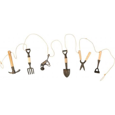 Decorative Handmade Garden Tool Garland - Wheelbarrow with gift box