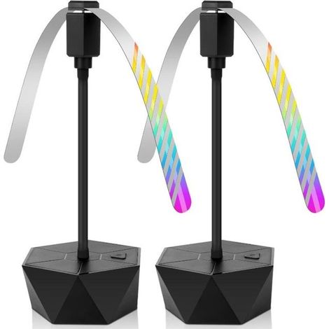 PIEGE POUR NUISIBLE - 2PCS Anti Mouche Ventilateur de Table,Anti Moustique Plié et Suspendu,Repulsif Exterieur pour Fêtes BBQ(Noir) (1/4)
