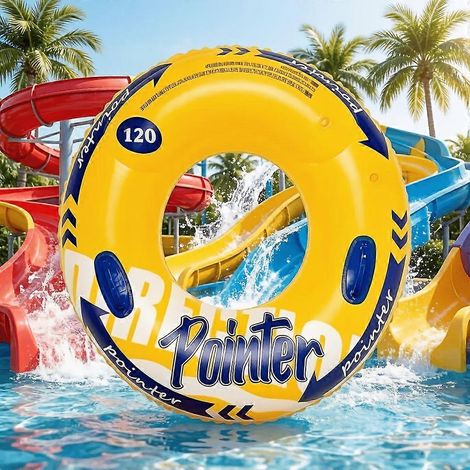 Anillo inflable colorido para piscina con bomba de aire, juego de 2 piezas, accesorio brillante para fotos para fiestas de vacaciones de verano en la playa. (1/5)