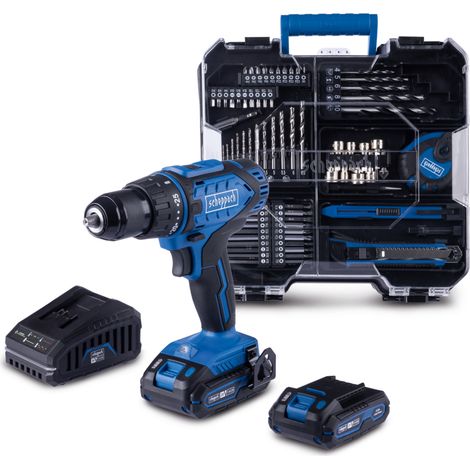 Scheppach Coffret Perceuse Visseuse sans fil IXES 20V - C-DTB74/2-X - Couple 50nM - 1550min-1 - Avec 2 batteries, 1 chargeur et 74 accessoires inclus