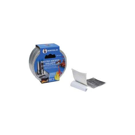 NASTRO ADESIVO ISOLANTE IN FIBRA DI VETRO + ALLUMINIO ALTE TEMPERATURE- - mm.50 x 3 mt. - 2 pezzi GEKO