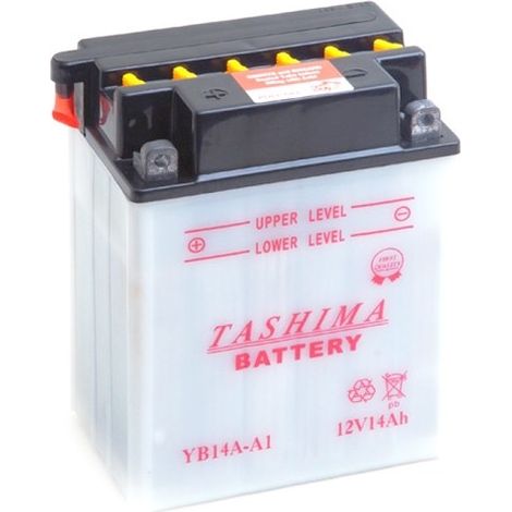 Batterie Plomb Tashima Renforcée 12v, 14a. L: 134, L: 89, H: 176mm, + à Gauche Pour Quads. (livrée Avec Acide Séparé). - Batteri