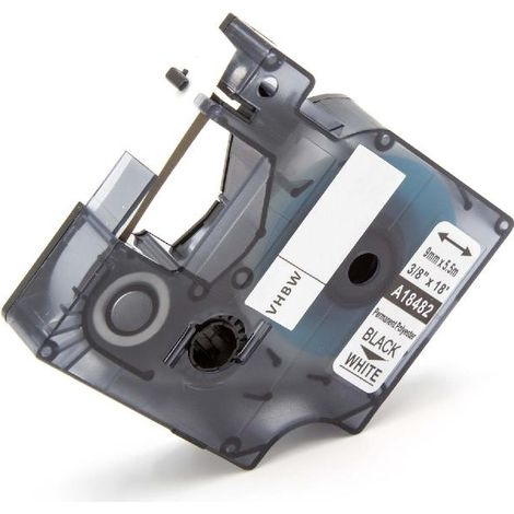 vhbw Label Tape Replacement for Dymo 18482 for Label Printer 5.5m x 9 mm, Black on White, plastic, Polyester