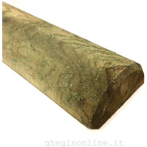 PALO DI LEGNO DI PINO IMPREGNATO MEZZO TONDO D/8 CM.300