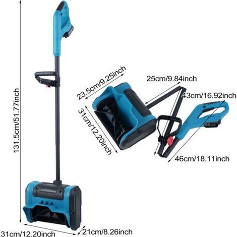 Pelle à neige sans fil, 21 V, souffleuse à neige sans fil 4 Ah, souffleuse à neige avec batterie & Chargeur Femeo
