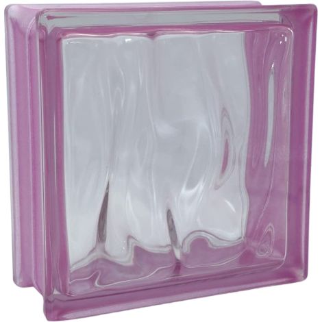 VETRO MATTONE ONDULATO 19 X 19 Rosa MADE IN ITALY