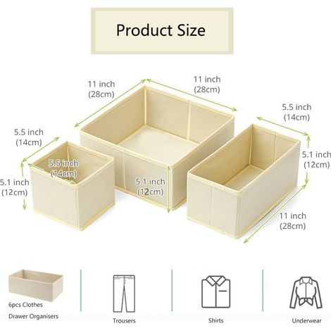 Scatola portaoggetti pieghevole con 6 cassetti, adatta per vestiti, calze, camicie, giocattoli e magliette - organizer per armadietto. (1/5)