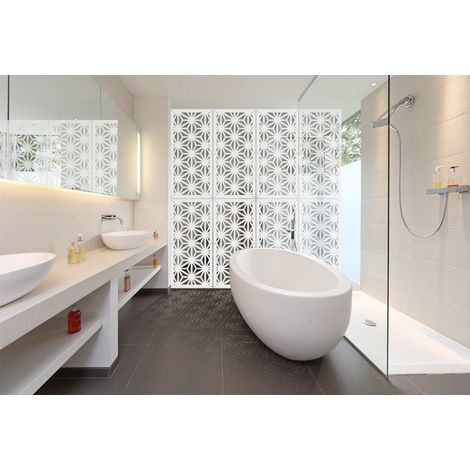 RADIANT - Panneau ajouré en PVC - Brise-soleil - Couleur : blanc - Dimension : 73x148 cm