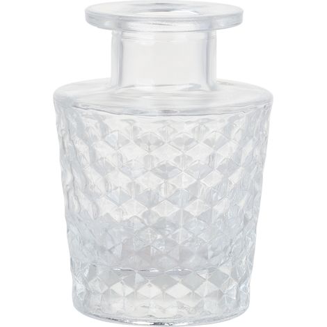 Vase Diffuseur Aromathérapie Blanc Verre 9x7x5cm Inclus 240g 1 Pièce Design Élégant Simple Vintage (1/5)