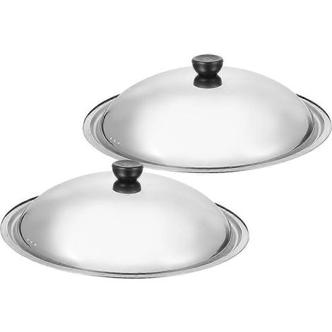 Couvercle de poêle en acier inoxydable, couvercle universel pour casserole, lot de 2 pièces, pour la cuisson (1/5)