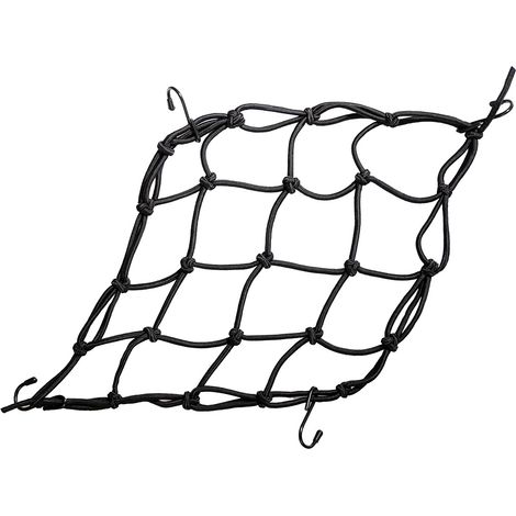 Filet à bagages Biketec (araignée) 4 mm x 40 cm x 30 cm, 4 crochets, noir (1/2)