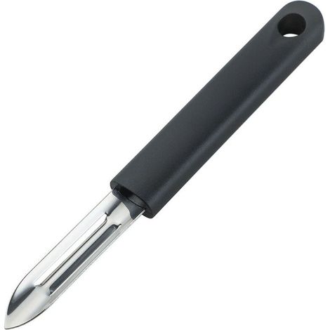 Éplucheur noir rainuré avec manche en PP, outil multifonctionnel pour fruits et légumes – (1/5)