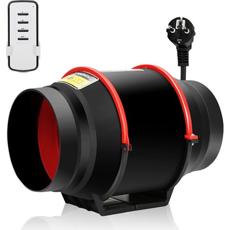 Randaco Extractor de conductos Ventilador de conductos 150 mm 75 W Ventilador 540 m³/h con mando a distancia