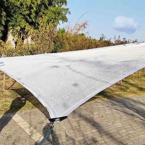 Malla de sombreo blanca con ojales, tejido de sombra del 55% para invernaderos, establos y perreras (4 x 7 m)