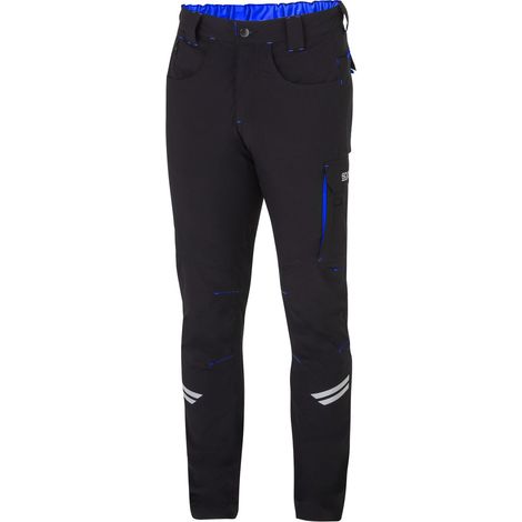 Sparco pantaloni Light Tech Kansa professionali da lavoro Tg. XS in cotone ignifugo certificato colore Nero/Azzurro Nero/Azzurro XS