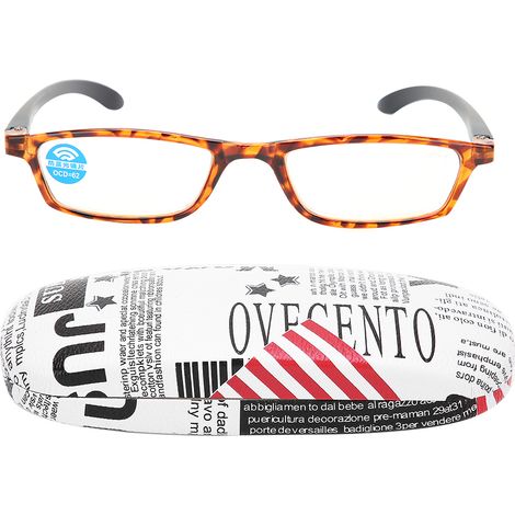 Unisex-Lesebrille mit Blaulichtfilter zur Entlastung der Augen, farbenfrohes Gestell im Douhua-Stil +400 (1/5)