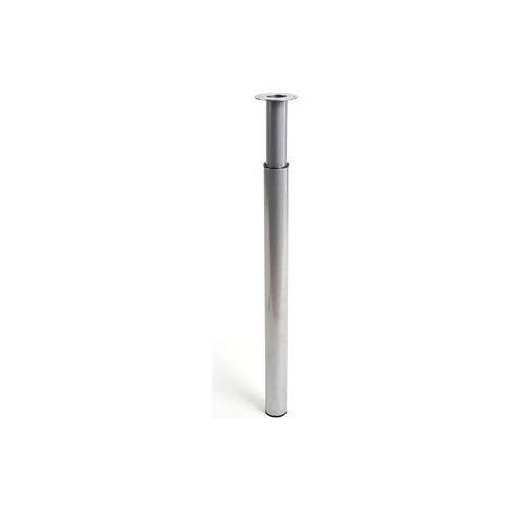 Piede Regolabile Cilindro in Acciaio Colore Alluminio Mod.406e. Altezza 71/110cm. Rei