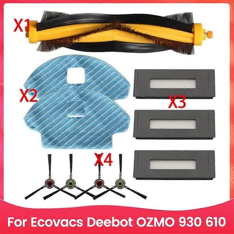 Filtre pour aspirateur brosse pour aspirateur Filtre de brosse pour aspirateur filtre de Ecovacs Deebot OZMO 930 610 Robot Aspirateur Main Side Brosse Filtre Serpillière Cloth Aspirateur Accessoires K (1/5)