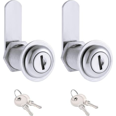 2 pièces serrure de boîte aux lettres 1/8 pouce (30 mm) serrure de boîte aux lettres de sécurité, serrures de porte d'armoire, serrures de porte de serrure de meuble pour commode avec 4 clés