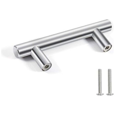 10pcs argent poignée de porte en acier inoxydable tirer poignée de meubles, trou à trou entraxe 64mm (1/5)