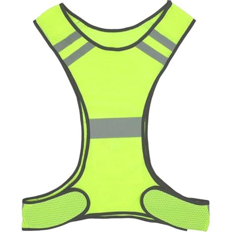Gilet de Sécurité Réfléchissant, Haute Visibilité Gilet Jaune pour Velo, Course, Jogging,  Réglable Gilet Reflechissant pour Hommes, Femmes