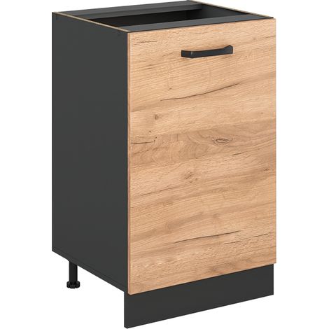 Küchenunterschrank R-Line, Goldkraft Eiche/Anthrazit, 50 cm ohne Arbeitsplatte, Vicco