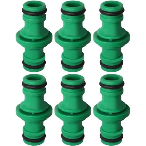 Double Connecteur de Tuyaux, Double Mâle Tuyau Connecteur Plastique Raccords de Tuyau pour Rejoignez le Tube(6pcs) (1/5)