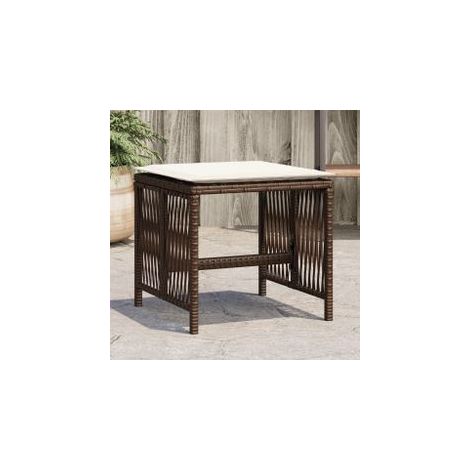 Tabourets de jardin avec coussins 4pcs marron 41x41x36 rotin (1/5)