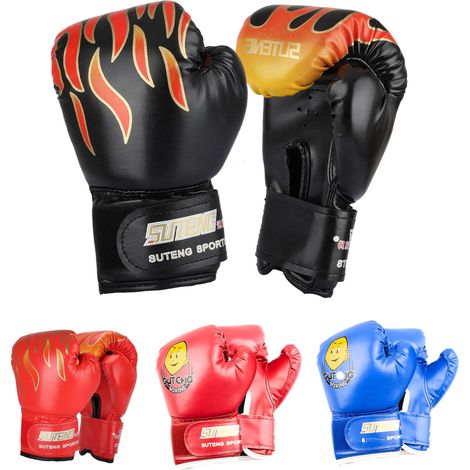 Gants De Boxe - En Cuir Pu - Rembourrés En Mousse - Doublure En Microfibre - Pour Enfants 3 À 12 Ans - 1 Paire