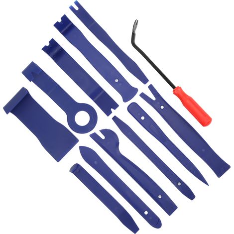Kit 12 pièces Outils Dépose Garniture Auto Anti-Rayures avec Déclipseur Rouge 6 Pouces Sac Oxford (1/5)