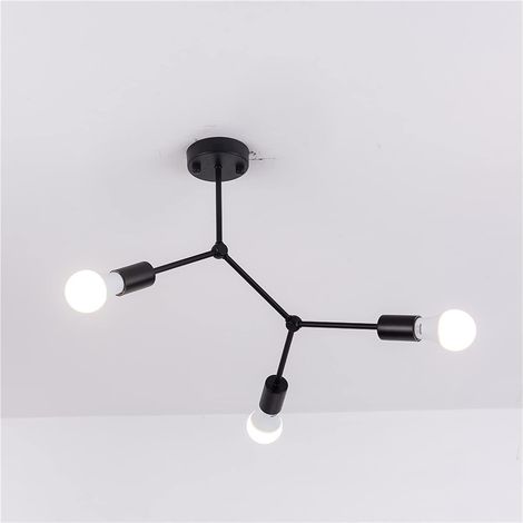 Plafonnier contemporain 3 douilles - Lustre suspendu E27 pour salon - Style scandinave,Sans ampoule-1 pièce (1/3)