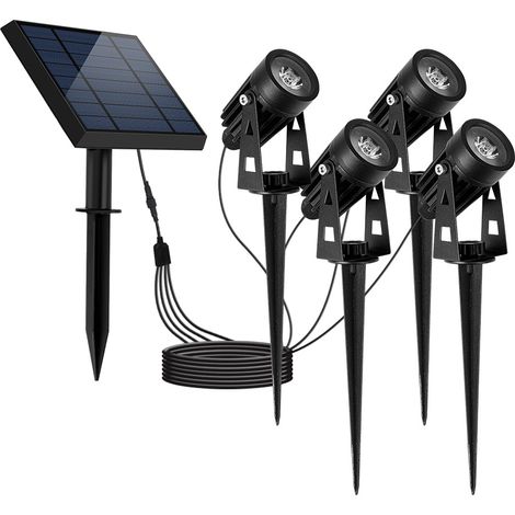 4-in-1 3000K Solar-Flutlicht für den Außenbereich, wasserdichte IP65-Solarlampe für den Außenbereich, Solarlicht mit für Garten, Auffahrt, Weg, Gehweg, Terrasse