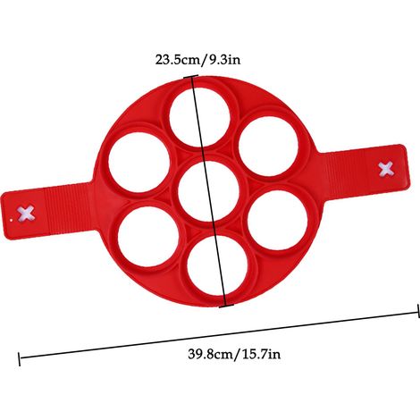 Silikonform mit 7 Mulden, Pfannkuchenform, Antihaft-Eierringform, Küchenbackform, Kochutensilien (1/3)