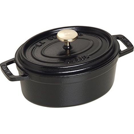 STAUB Cocotte Casseruola Ovale, Ghisa, Nero, 15 cm (1/4)