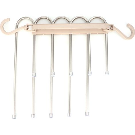 Porte Pantalon Pliant Télescopique - Acier Inoxydable Et PP - Pour Jeans Cravates Écharpes - Organisation Placard Chambre - 5 Niveaux (1/5)