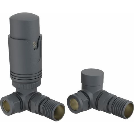 Warmehaus Corner Thermostatic Radiator Valve Pack Anthracite TRV