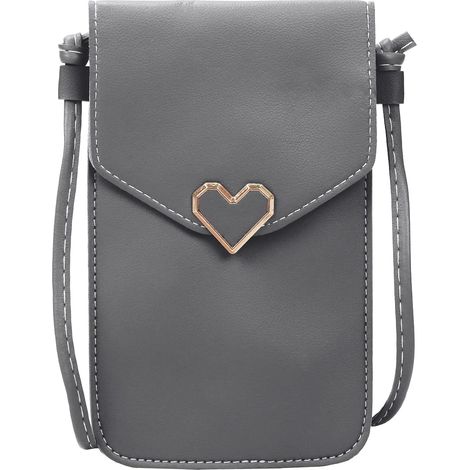 Sacoche pour téléphone portable pour femme (gris foncé)