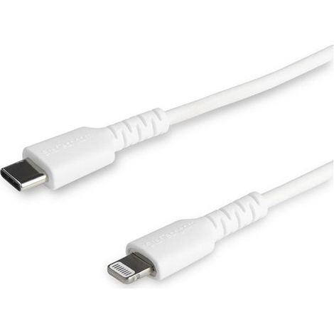StarTech.com Cavo durevole da USB-C a Lightning da 2m bianco - Cavo di alimentazione/sincronizzazione in Fibra aramidica robusta per impieghi intensivi da USB tipo C a Lightening - Certificato Apple M (1/5)