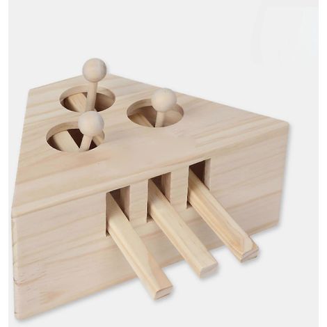 Set mit 3 Holz-Gopher-Spielzeugen für Katzen und Kätzchen – Multifunktionales 3-Loch-Spielzeug, unterhaltsam und interaktiv für Haustiere (1/5)
