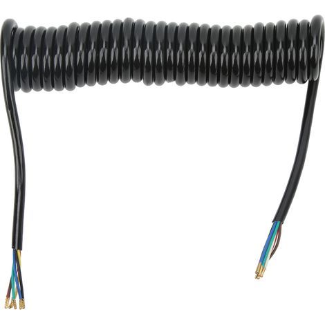 Cble enroulé d'extension de remorque 12,8 pieds 20AWG, cble d'extension de remorque en cuivre et polyuréthane à 7 curs pour dépanneuse RV (1/5)