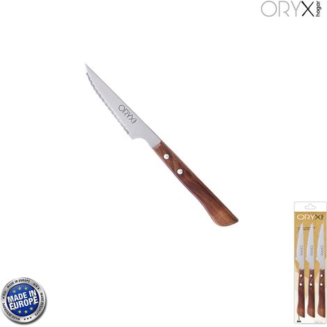 Cuchillo Montana Chuletero Hoja Acero Inoxidable 9 cm. Mango Madera (Blister 3 Piezas) (1/5)