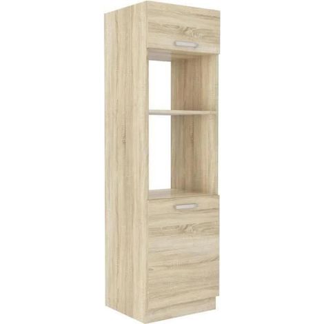 Säule für den Ofen mit 2 Flügeltüren - Eiche Sonoma - 60 x 57 x 210 cm - LASSEN - KEINE