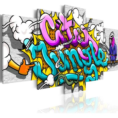 Tableau Imprimé "Graffiti : City Jungle" 50 x 100 cm (1/2)