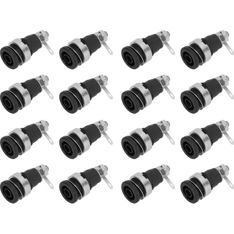 50Pcs Douille Banane 4mm Cuivre Pur Métal Haute Performance Décharge Courant Élevé Accessoires Test Électrique Noir (1/5)