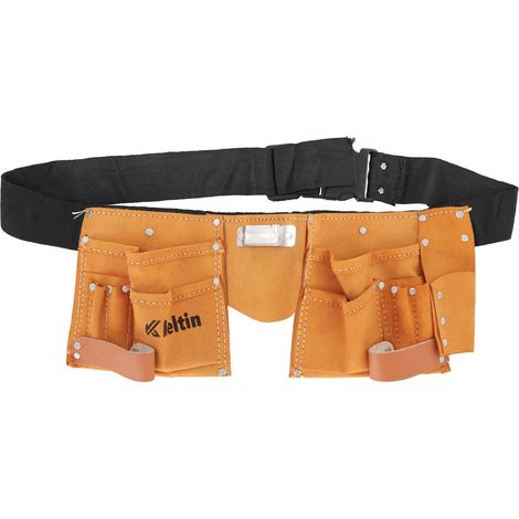 Werkzeuggürtel aus Leder, 11 Taschen (50) (1/3)