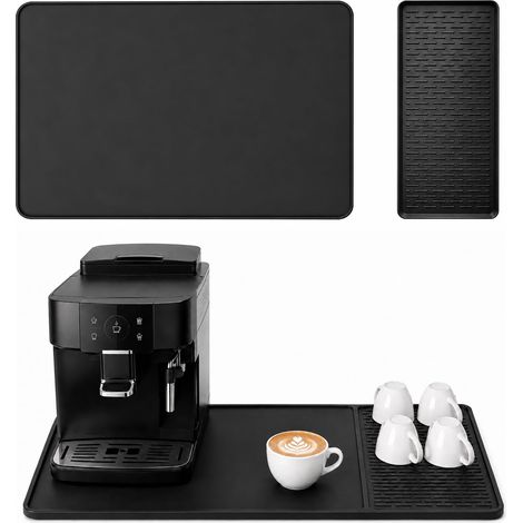 Tapis en Silicone pour Machine à Café 2 en 1, 60×40cm d'égouttement