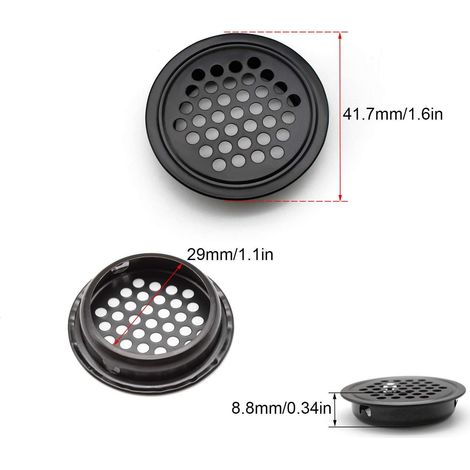 8 Pieces 35mm Stainless Steel Round Ventilation Mesh Hole, Circular Plane Vent Hole for Kitchen, Bathroom, Cabinet, Bookcase and Wardrobe Ventilation (1/5)