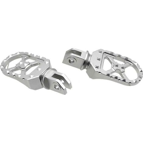 Reposapiés delantero ajustable, reposapiés trasero giratorio para motocicleta Ducati Scrambler 400 800 1100 (Plata) (1/5)